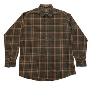 Viyella Flannel‎ Shirt Mens L Wool Cotton Brown Blend Plaid Button Down Canada